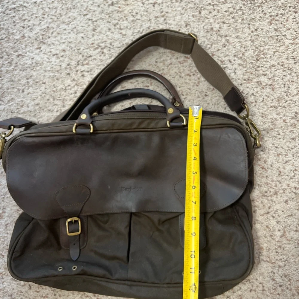 Barbour Messenger Bag Brown Wax Leather Tarras Laptop Satchel Shoulder Briefcase